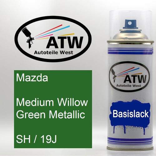 Mazda, Medium Willow Green Metallic, SH / 19J: 400ml Sprühdose, von ATW Autoteile West.